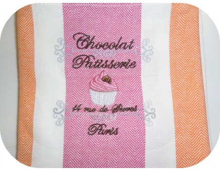 Motif de broderie machine gâteau patisserie