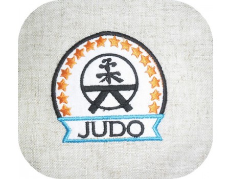 Instant download machine embroidery design judo badge