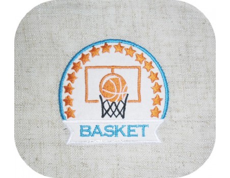 Motif de broderie machine basketball