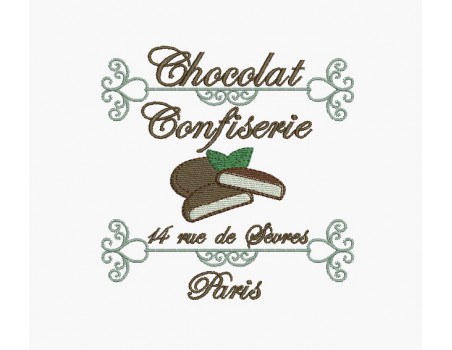 Instant download machine embroidery design chocolate confectionery