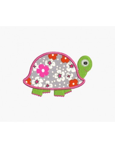 Motif de broderie machine tortue appliquée