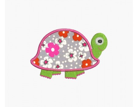 Motif de broderie machine tortue appliquée