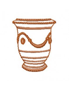 Pot d'Anduze redwork 10x10cm