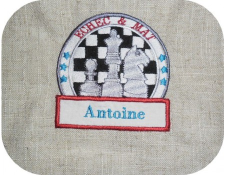 Instant download machine embroidery design chess game