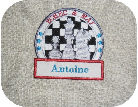 Motif de broderie jeu d'échec