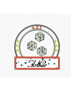 Motif de broderie jeu de dé