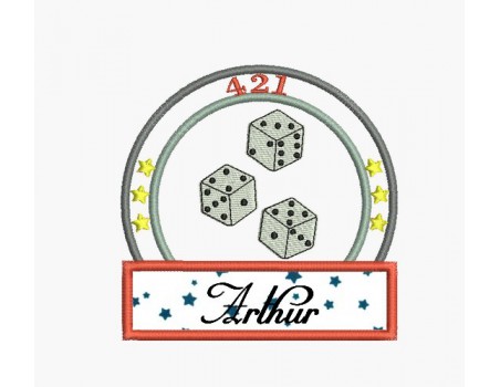 Instant download machine embroidery design I of dice