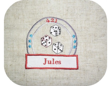 Instant download machine embroidery design I of dice