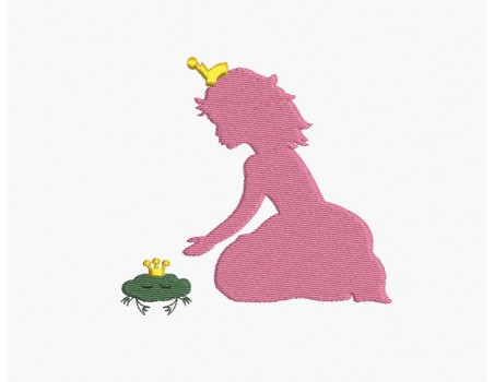 Instant download machine embroidery design princess and frog
