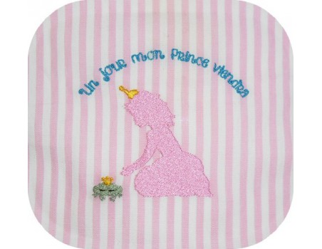 Instant download machine embroidery design princess and frog