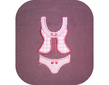 Instant download machine embroidery lingerie set applied