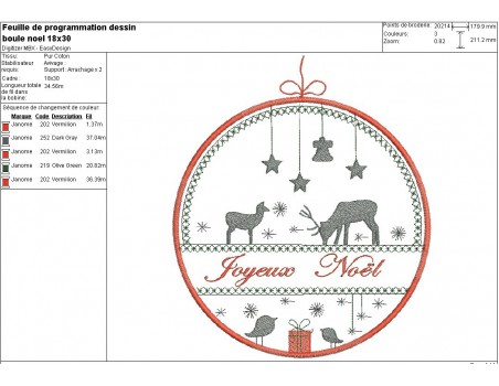 Instant download machine embroidery design deer and doe christmas ball