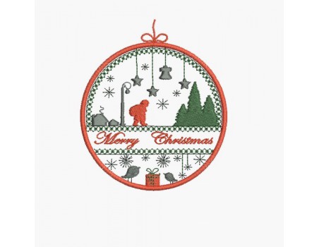 Instant download machine embroidery design ball christmas santa