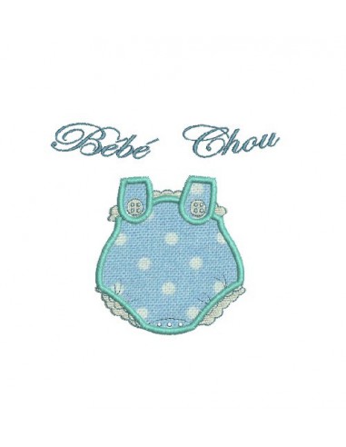 Instant download machine embroidery design applique baby romper