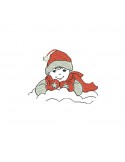 Instant download machine embroidery boy in snow
