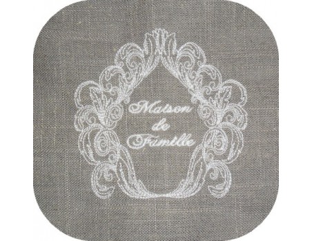Instant download machine embroidery redwork frame Versailles