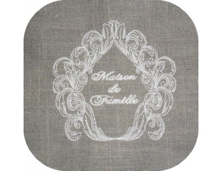 Motif de broderie machine cadre Versailles