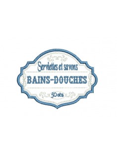 Motif de broderie machine cadre Bains Douches