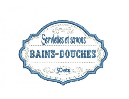 Motif de broderie machine cadre Bains Douches