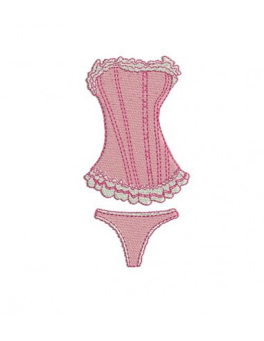 Motif de broderie machine lingerie froufrou