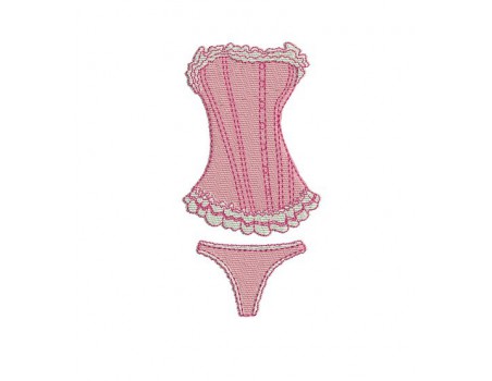 Motif de broderie machine lingerie froufrou