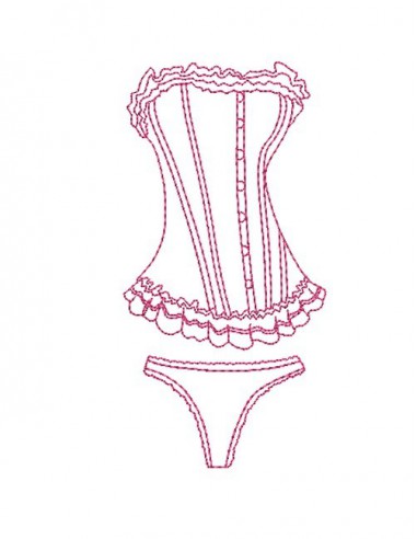 Instant download machine embroidery frilly underwear