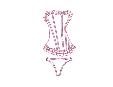 Instant download machine embroidery frilly underwear