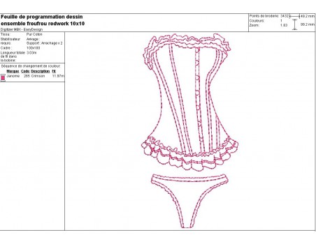 Instant download machine embroidery frilly underwear