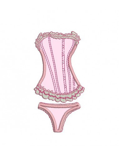 Motif de broderie machine lingerie froufrou appliquée