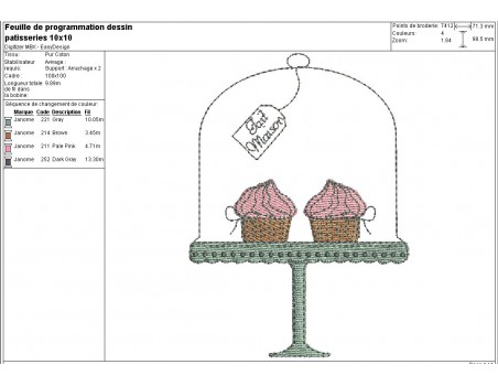 Instant download machine embroidery design pastries