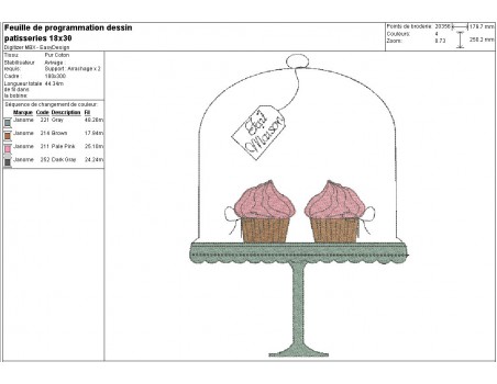 Instant download machine embroidery design pastries