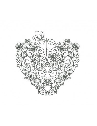 Instant download machine embroidery  design valentine heart