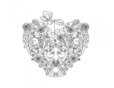 Instant download machine embroidery  design valentine heart