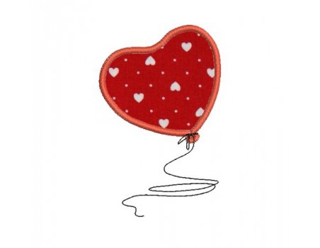 Motif de broderie machine coeur ballon