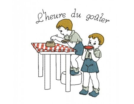 Motif de broderie machine le goûter des garçons