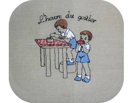 Motif de broderie machine le goûter des garçons