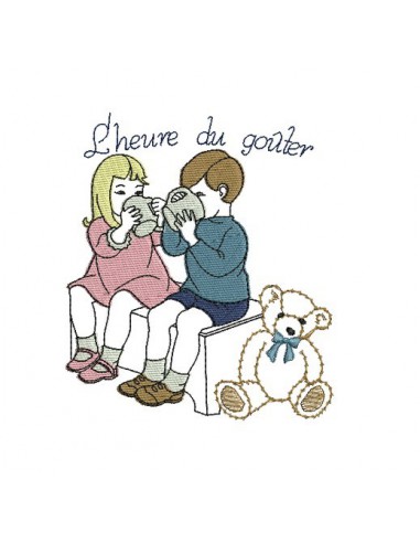 Motif de broderie machine le goûter des enfants