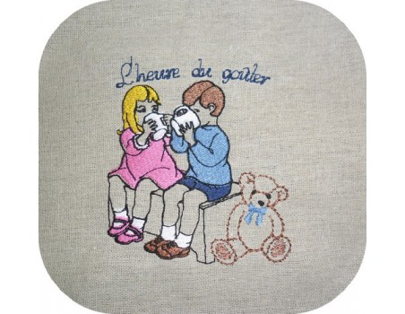 Motif de broderie machine le goûter des enfants