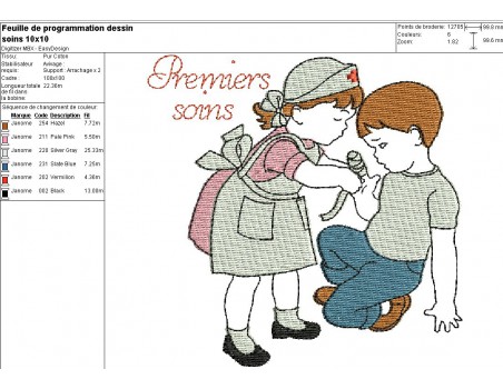 Instant download machine embroidery girl doing cutting