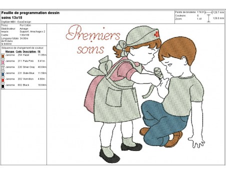 Instant download machine embroidery girl doing cutting