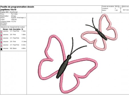 Instant download machine embroidery design applique butterflies