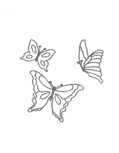 Motif de broderie machine l'envolée de papillons
