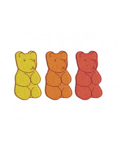 Motif de broderie machine bonbons nounours