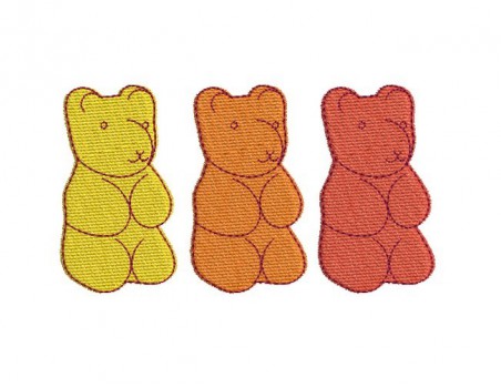 Motif de broderie machine bonbons nounours