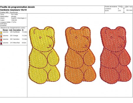 Instant download machine embroidery applique Teddy chocolate candy