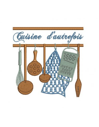 Motif de broderie machine cuisine d'autrefois