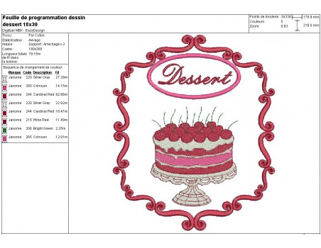Instant download machine embroidery design cake