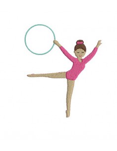 Instant download machine embroidery girl doing cutting