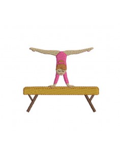 Motif de broderie machine gymnaste sur la poutre