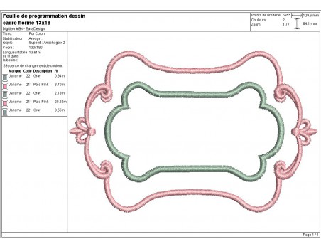 Instant download machine embroidery design applique frame